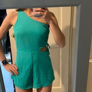 Revolve turquoise body suit